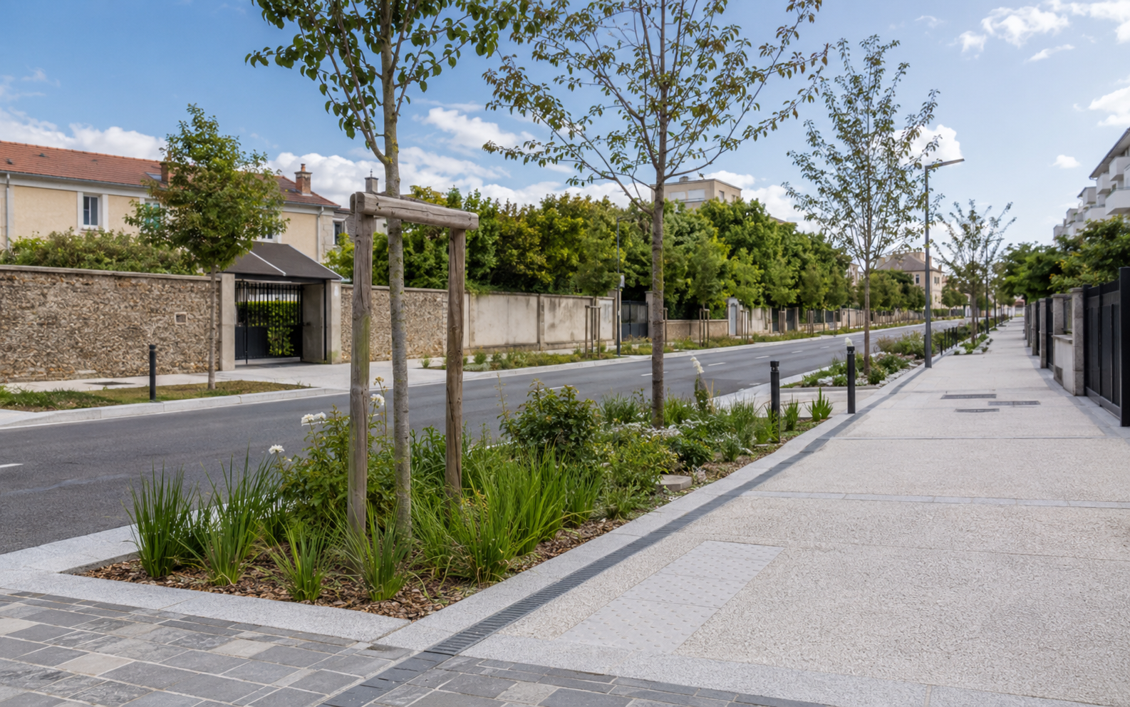 Aménagement urbain accessible et paysager